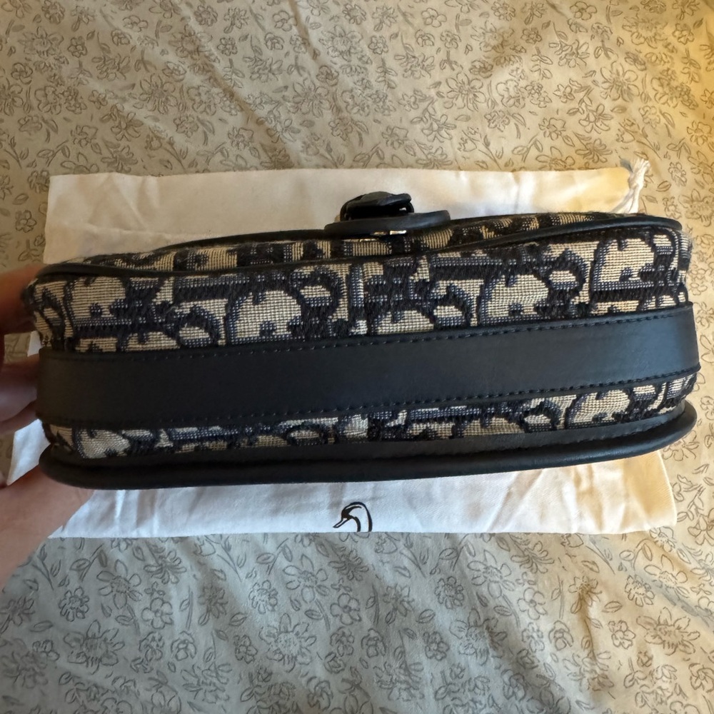 Designer-inspired saddle shape monogram crossbody… - image 2